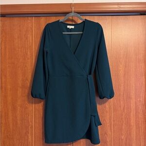 Madewell Deep Green Long Sleeve Dress